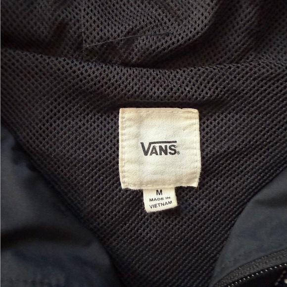 Vans Windbreaker Jacket Mens M Black Hooded Full Zip Lightweight Skate - Picture 5 of 9
